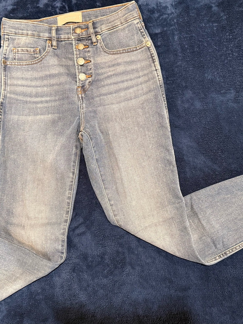 Everlane High-Rise Light Wash Button-Fly Jeans